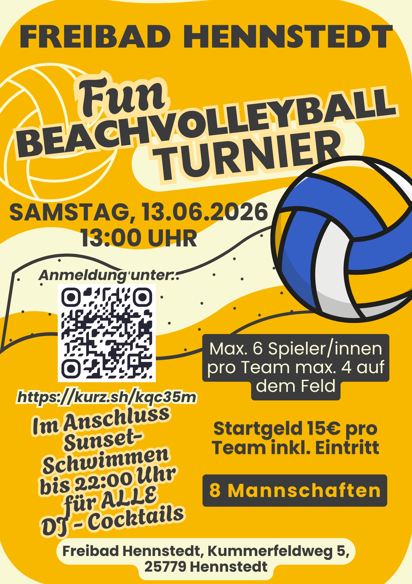 Beachvolleyballturnier im Freibad Hennstedt